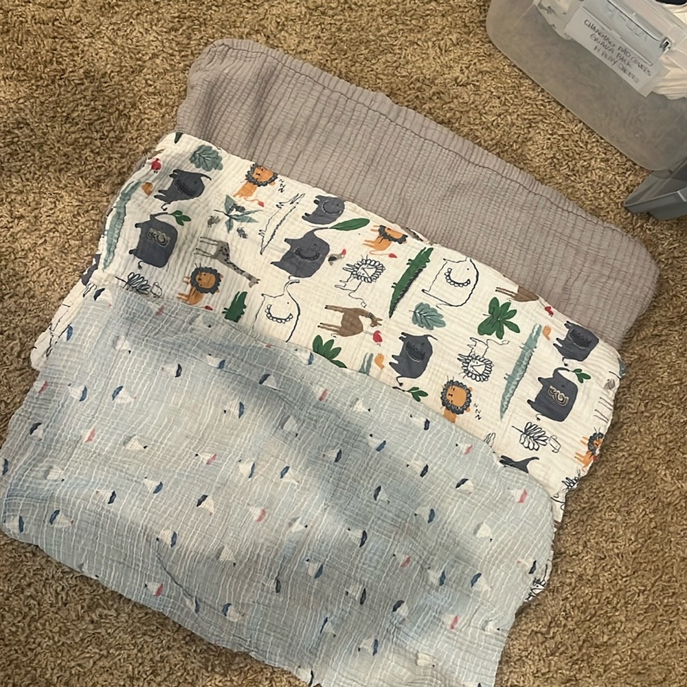 Diaper Changing Pad Covers Lot of 3 - PB Kids and Aden and Anais